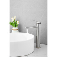 Смеситель для раковины высокий Belz B11813-1, сатин - фото 6