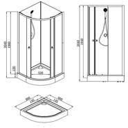 Душевая кабина Loranto Neo 90х90 см CS-21800, чёрный/прозрачное - фото 2
