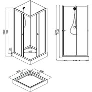 Душевая кабина Loranto Neo 90х90 см CS-21801, чёрный/прозрачное - фото 2