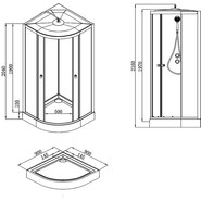 Душевая кабина Loranto Neo 90x90 см CS-22109, чёрный/прозрачное - фото 3