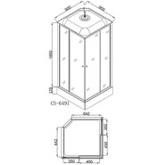 Душевая кабина Loranto CS-6491G 90х90 см, сатин/тонированное - фото 3