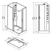 Душевая кабина Loranto Neo 120х80 см CS-21813, чёрный/прозрачное - фото 2