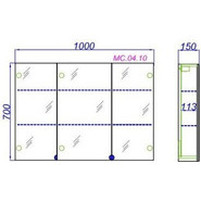Зеркало-шкаф Aqwella Манчестер 100 см MC.04.10 - фото 3