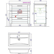 Тумба напольная с раковиной Aqwella Манчестер 80 см MAN01083 - фото 5