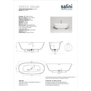 Ванна каменная Salini Greca 180x80 см 103121M (S-Stone) матовая - фото 4