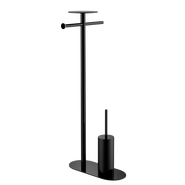 Стойка с полотенцедержателем и ёршиком Boheme Venturo 10953-B, цвет чёрный - фото 