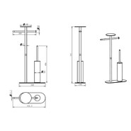 Стойка с полотенцедержателем и ёршиком Boheme Venturo 10953-CR - фото 2