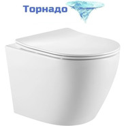 Унитаз подвесной безободковый SantiLine SL-5025 с тонкой крышкой микролифт (система смыва Торнадо) - фото 