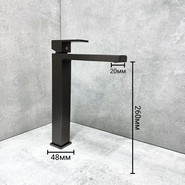 Смеситель для раковины высокий Belz B11613-3, графит - фото 4