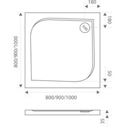 Каменный поддон Bas Квадро 90х90 см - фото 2