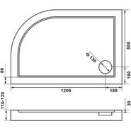 Каменный поддон Bas Селфи 120х80 см L - фото 2