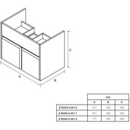 Тумба подвесная с раковиной Roca Up 70 см ZRU9303011, белый - фото 5