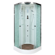 Гидробокс Avacan 80x80 см EM1580GM+EL, хром/узор (безсиликоновая сборка) - фото 