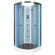 Гидробокс Avacan 80x80 см EM1580NLED+GM, хром/узор (безсиликоновая сборка) - фото 