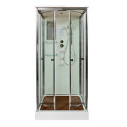 Гидробокс Avacan 80x80 см V8015, хром/прозрачное (безсиликоновая сборка) - фото 2