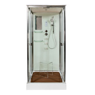 Гидробокс Avacan 80x80 см V8015, хром/прозрачное (безсиликоновая сборка) - фото 5