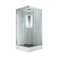 Гидробокс Avacan 80x80 см K2080LED, хром/прозрачное (безсиликоновая сборка) - фото 