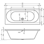 Ванна акриловая Riho CAROLINA 180x80 см B056001005, Размер - мм: 1800х800 - фото 2