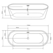 Ванна отдельностоящая Loranto 170х75 см CS-03mB-170 - фото 4