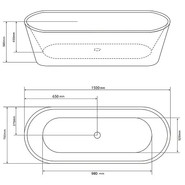 Ванна отдельностоящая Loranto 150х75 см CS-10-150 - фото 4