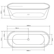 Ванна отдельностоящая Loranto 160х75 см CS-10-160 - фото 4