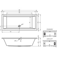 Ванна акриловая Riho LUSSO 200x90 см B016001005, Размер - мм: 2000х900 - фото 2