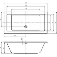 Ванна акриловая Riho LUSSO 180x90 см B026001005, Размер - мм: 1800х900 - фото 2