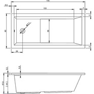 Ванна акриловая Riho LUSSO PLUS 170x80 см B006001005, Размер - мм: 1700х800 - фото 2