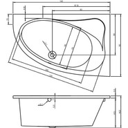 Ванна акриловая Riho LYRA 140x90 см B020001005 L, Размер - мм: 1400х900 - фото 2