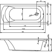 Ванна акриловая Riho MIAMI 160x70 см B059001005, Размер - мм: 1600х700 - фото 2
