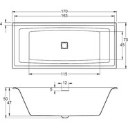 Ванна акриловая Riho STILL SQUARE 180x80 см B099001005, Размер - мм: 1800х800 - фото 2