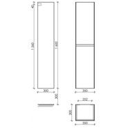 Пенал подвесной Sancos Cento 35 см PCN35W, белый глянец - фото 4