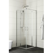 Набор 2 в 1: Душевое ограждение BelBagno (75-90)х(75-90) см UNIQUE-A-2-75/90-C-Cr + Душевая стойка BelBagno ANCONA-DOCM-CRM - фото 2