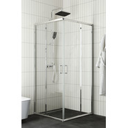 Набор 2 в 1: Душевое ограждение BelBagno (85-100)х(85-100) см UNIQUE-A-2-85/100-C-Cr + Душевая стойка BelBagno DUE-DOCM-CRM - фото 2