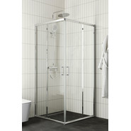 Набор 2 в 1: Душевое ограждение BelBagno (85-100)х(85-100) см UNIQUE-A-2-85/100-C-Cr + Душевая стойка BelBagno UNIQUE-VSCM-CRM - фото 2