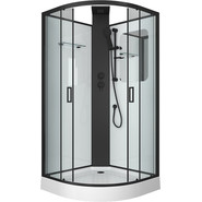 Душевая кабина Grossman Elegans 100x100 см GR250, чёрный/прозрачное - фото 