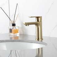 Смеситель для раковины Gappo G48-3 G1048-3, золото сатин, Цвет производителя: золото сатин - фото 3