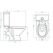 Унитаз-компакт Santek Лига 1.WH30.2.141 с крышкой дюропласт КОСОЙ ВЫПУСК - фото 3