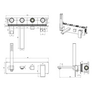 Смеситель для ванны Boheme Qubic 474-2-CB (со скрытой частью) брашированная медь - фото 3