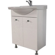 Тумба напольная с раковиной Акватон ЛИАНА 60 см 1A1631K0LL010, белый - фото 