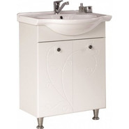 Тумба напольная с раковиной Акватон ЛИАНА 65 см 1A1657K0LL010, белый - фото 