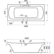 Ванна акриловая Santek Корсика 180x80 см 1.WH11.1.981 - фото 2