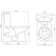 Унитаз-компакт Santek Анимо 1.WH30.2.134 с крышкой дюропласт - фото 3