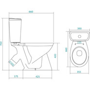 Унитаз-компакт Santek Бриз 1.WH20.2.569 с крышкой полипропилен - фото 3