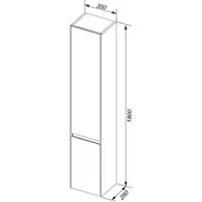 Пенал подвесной Aquanet Гласс 35 см 00196962 R, белый - фото 5