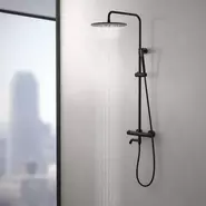 Душевая стойка для ванны с термостатом Timo Saona SX-2380/03, чёрный матовый - фото 4