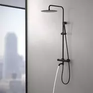 Душевая стойка для ванны с термостатом Timo Saona SX-2380/03, чёрный матовый - фото 5