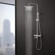 Душевая стойка для ванны с термостатом Timo Saona SX-2380/16, белый матовый - фото 4