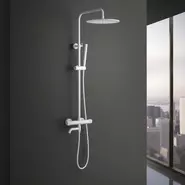 Душевая стойка для ванны с термостатом Timo Saona SX-2380/16, белый матовый - фото 3