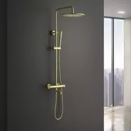 Душевая стойка для ванны с термостатом Timo Saona SX-2380/17, золото матовое - фото 2